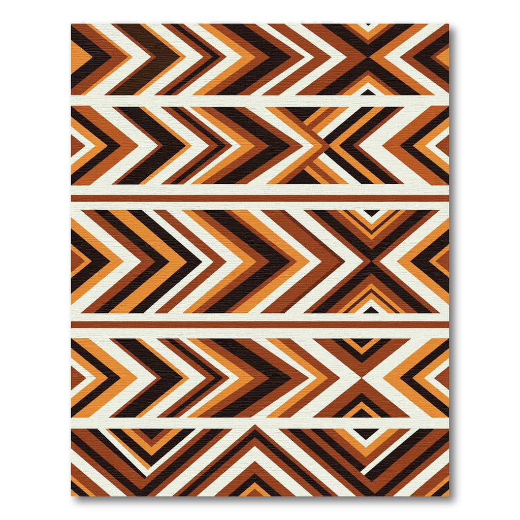 Midcentury Earth Tone Chevron Geometric Rug