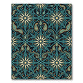 Midnight Teal Botanical Starry Paisley Rug