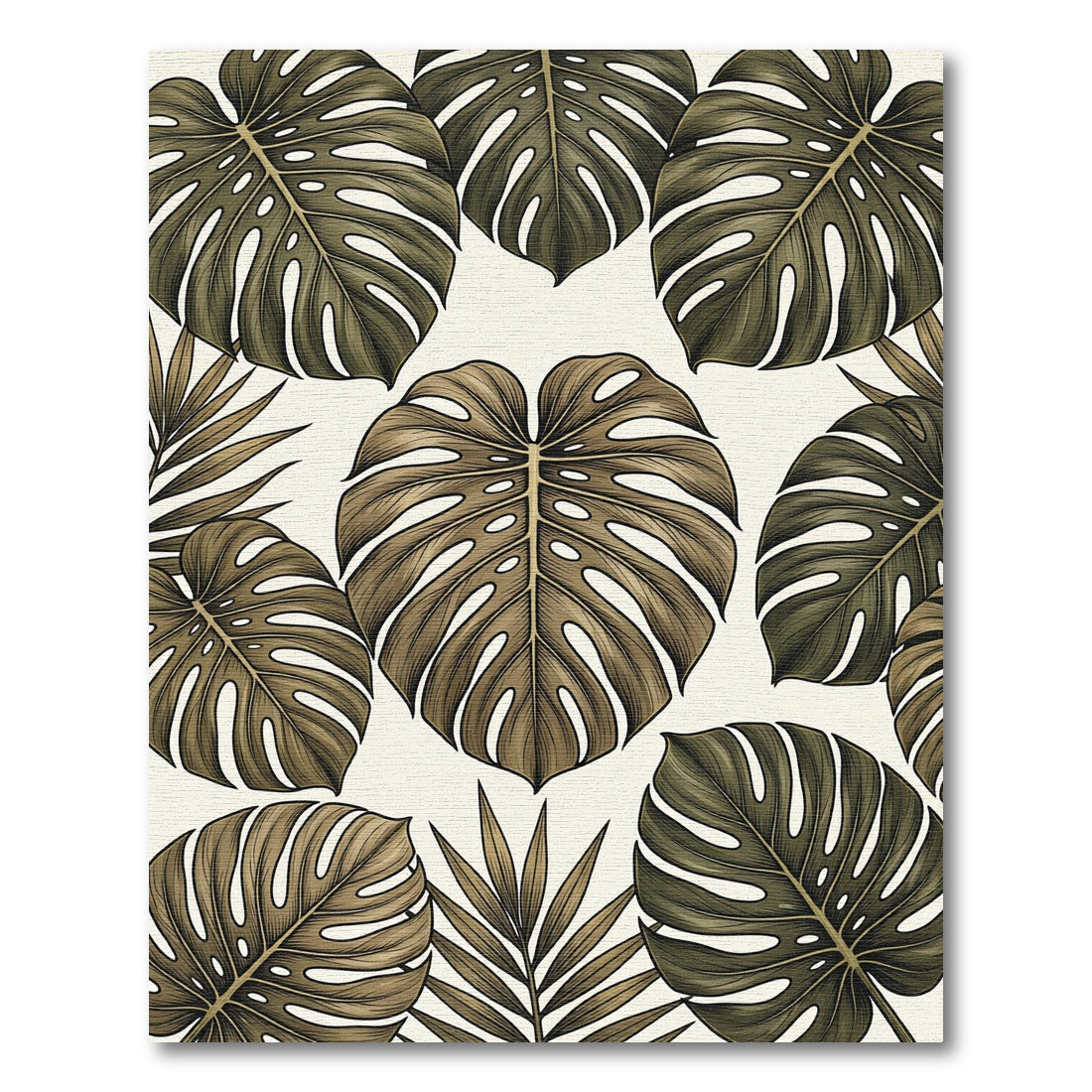 Lush Emerald Monstera Tropical Foliage Rug