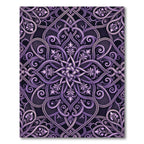 Ornate Lavender Filigree Interlace Medallion Rug