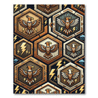 Golden Eagle Geometric Hexagon Lightning Earthy Rug