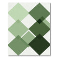 Green Geometric Diamond Overlay Rug