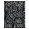 Gothic Monochrome Architectural Floral Stone Rug