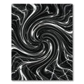 Black White Swirling Lightning Vortex Rug