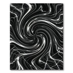 Black White Swirling Lightning Vortex Rug