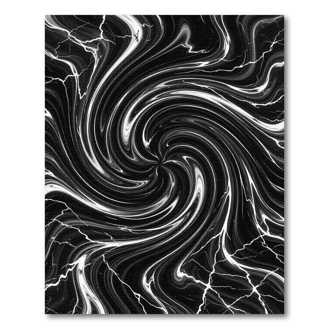 Black White Swirling Lightning Vortex Rug