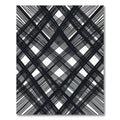 Black White Intersecting Lines Diamond Rug