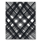 Black White Intersecting Lines Diamond Rug