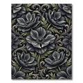 Dark Floral Scrollwork Anemone Rug