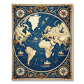 Antique World Map Dragon Compass Rug
