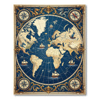 Antique World Map Dragon Compass Rug