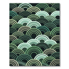 Deep Forest Green Scale Overlap Rug