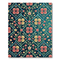 Coral Pink Yellow Rose Trellis Rug