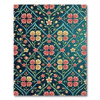 Coral Pink Yellow Rose Trellis Rug