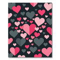 Pink Gray Heart Scatter Rug