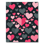 Pink Gray Heart Scatter Rug