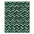 Earthy Green Chevron Zigzag Rug