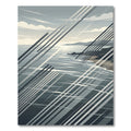 Coastal Serenity Diagonal Stripe Ocean Landscape Rug
