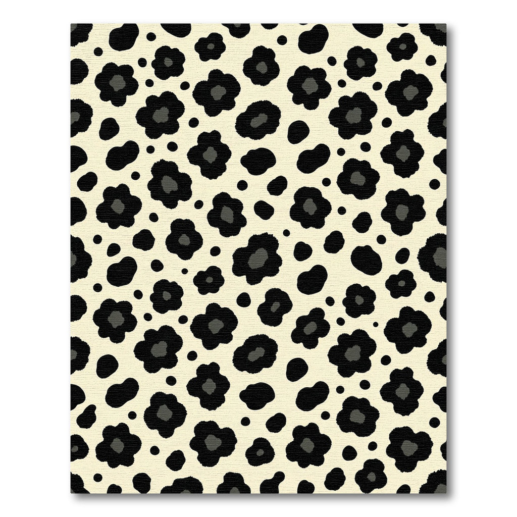 Cream Black Floral Spots Rug