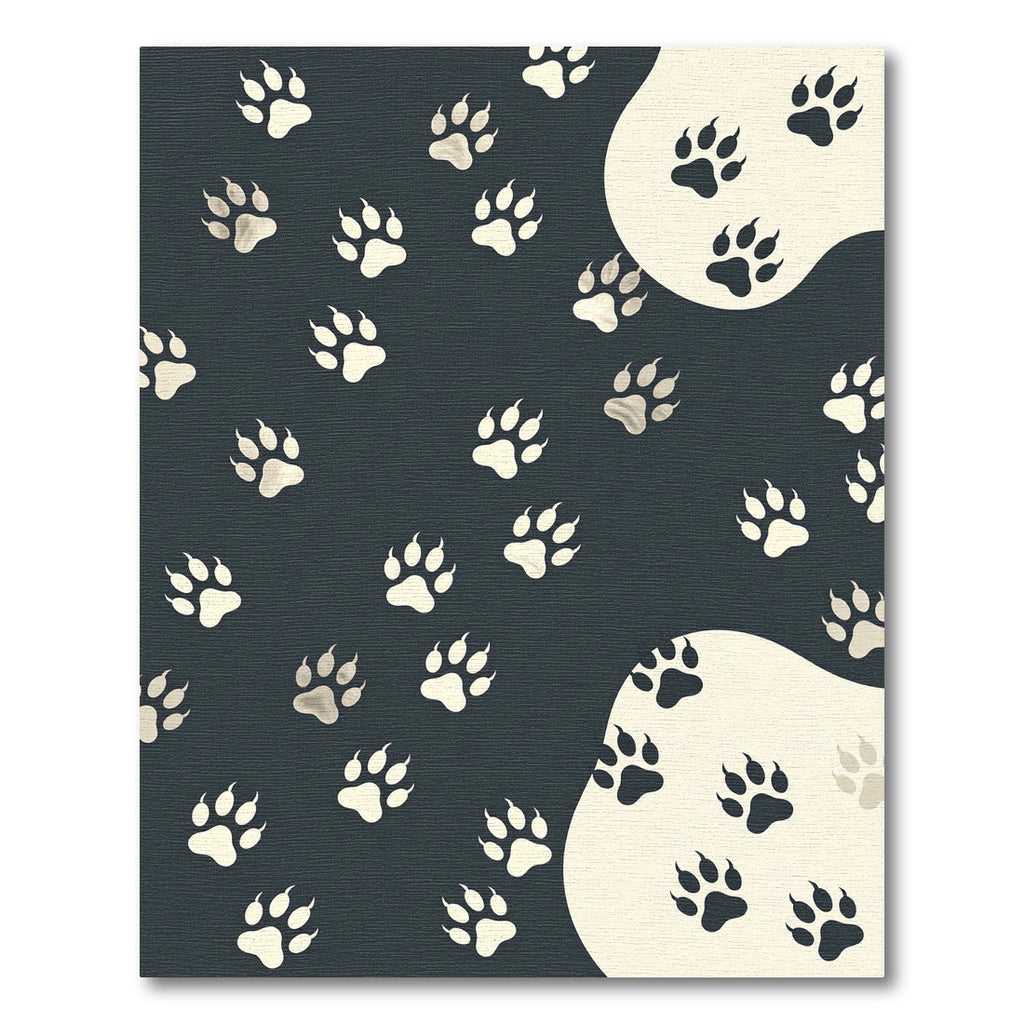 Charcoal Gray Playful Paw Animal Rug