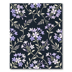Elegant Lavender Floral Midnight Meadow Rug