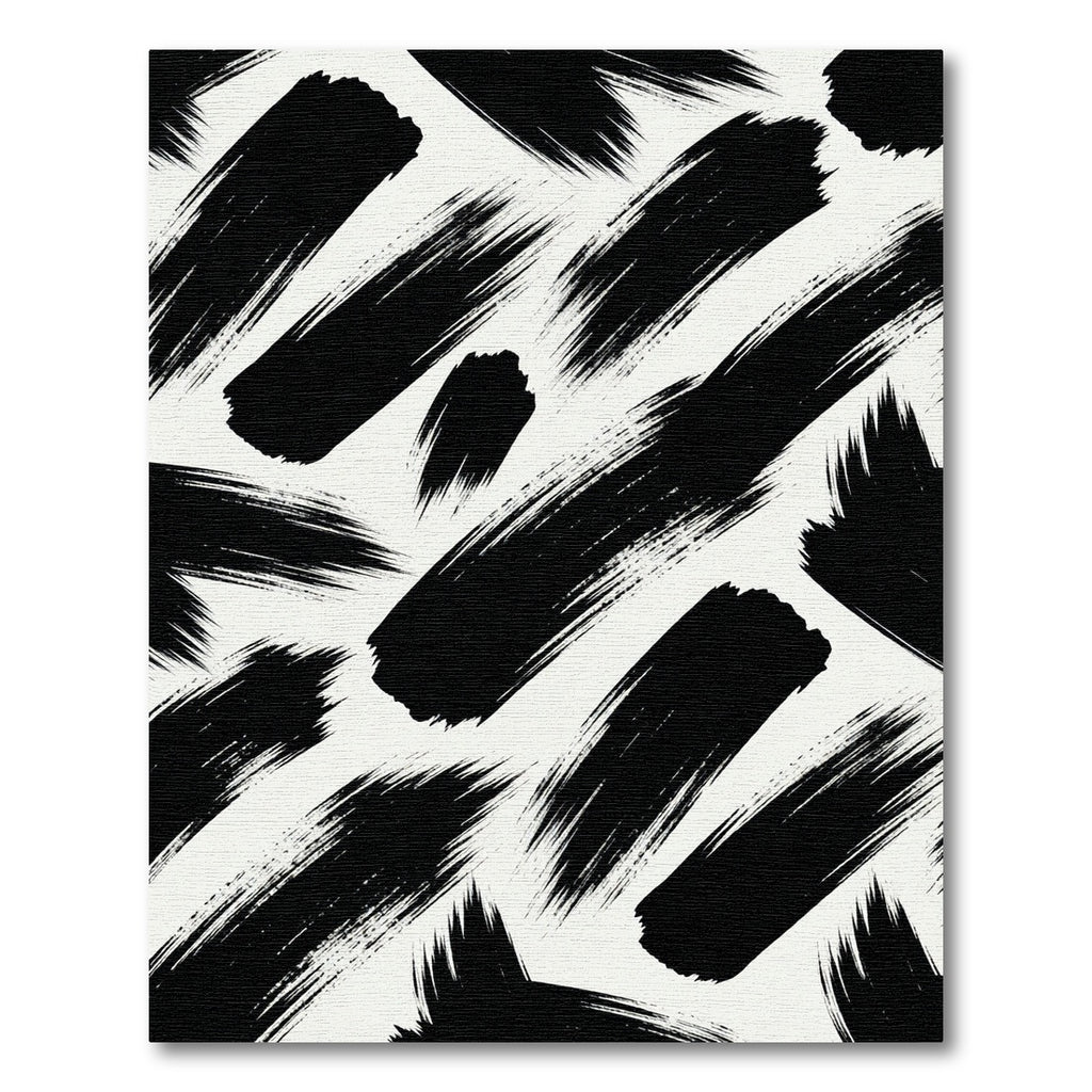 Bold Monochrome Abstract Ink Brush Stroke Rug