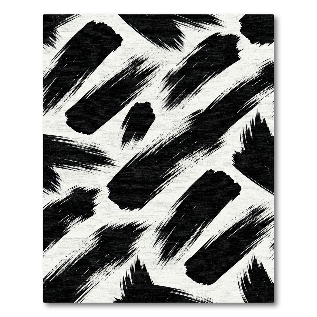 Bold Monochrome Abstract Ink Brush Stroke Rug