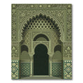 Olive Green Intricate Islamic Arch Rug