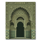 Olive Green Intricate Islamic Arch Rug