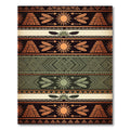 Earthy Copper Sun Aztec Striped Tapestry Rug