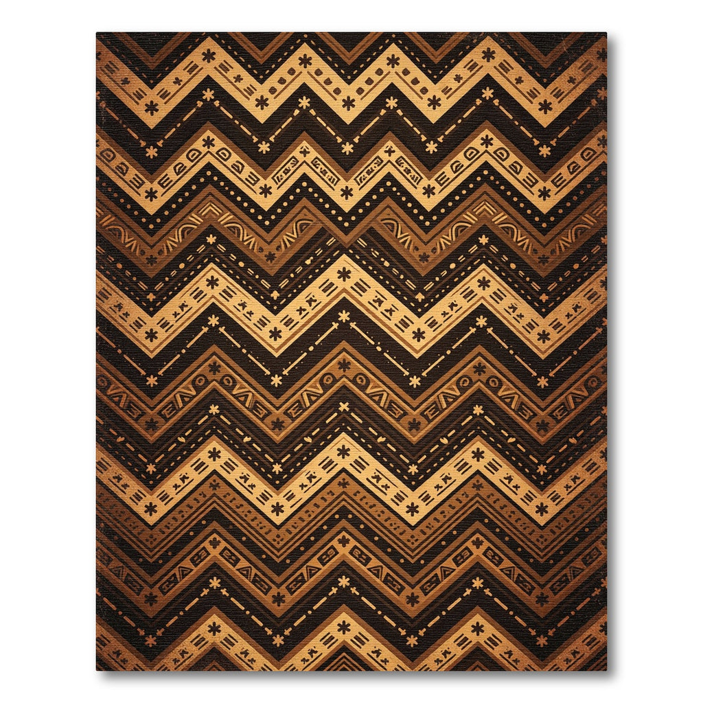 Earthy Brown Zigzag Tribal Chevron Rug