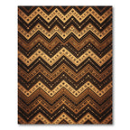 Earthy Brown Zigzag Tribal Chevron Rug