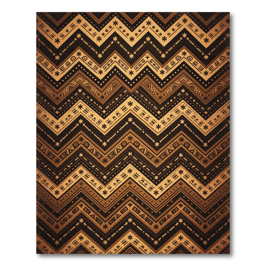 Earthy Brown Zigzag Tribal Chevron Rug