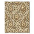 Gold Paisley Floral Vine Rug