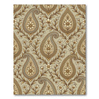 Gold Paisley Floral Vine Rug