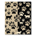 Black and Beige Cat Paw Art Rug