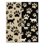 Black and Beige Cat Paw Art Rug
