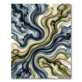 Flowing Slate Blue and Sandy Beige Wave Rug