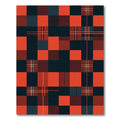 Modern Geometric Red and Black Plaid Rug