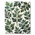 Vintage Green Fern Leaf Pattern Rug