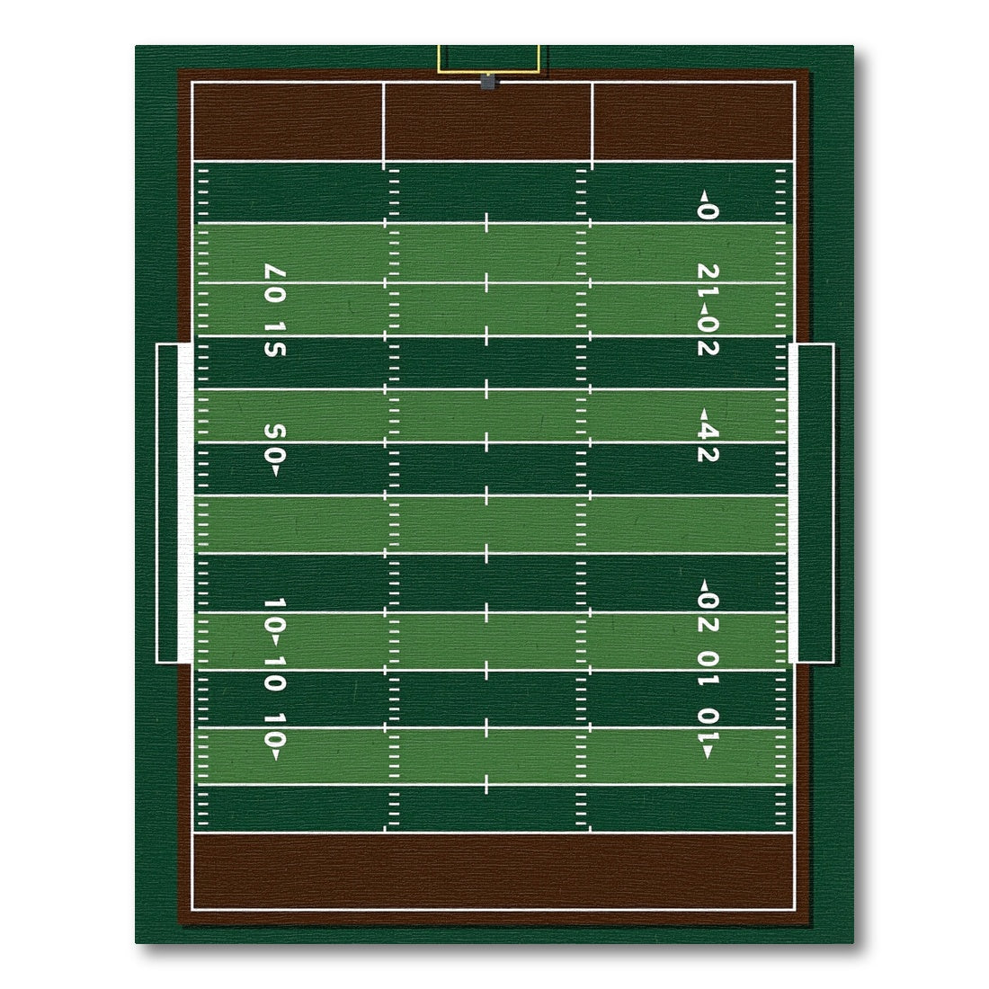 Green Rectangular American Football Field Grid Rug