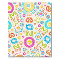 Bright Rainbow Scribble Abstract Graphic Rug