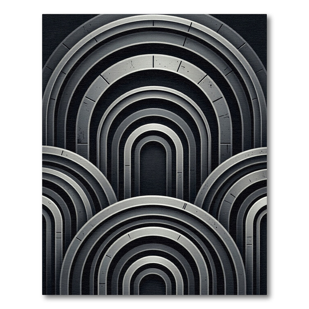 Monochrome Arc Architectural Rhythm Rug