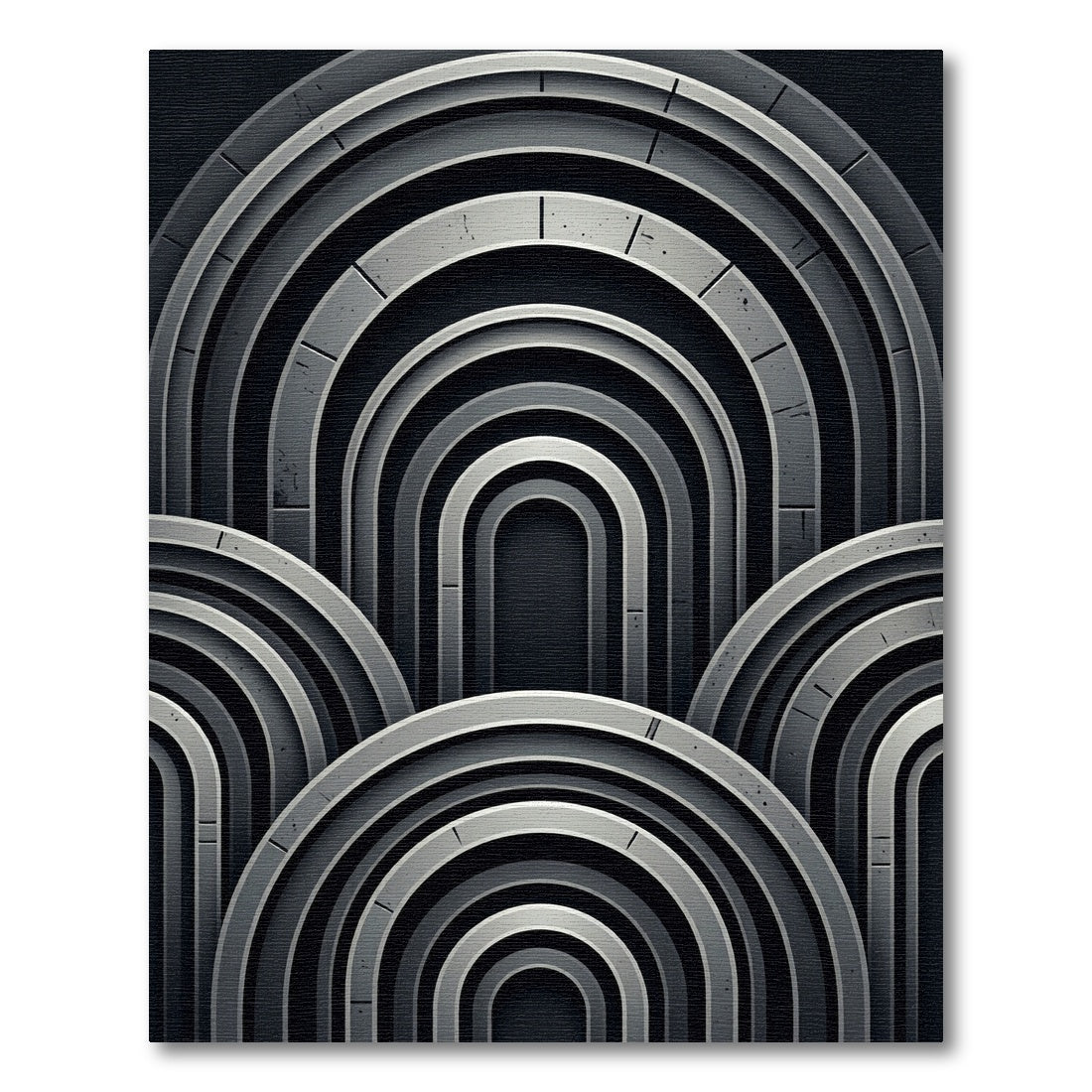 Monochrome Arc Architectural Rhythm Rug