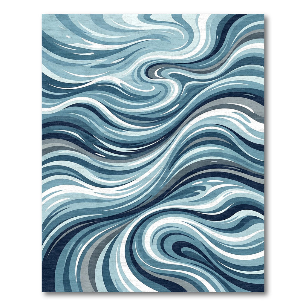 Abstract Flowing Ocean Swirl Blue Rug