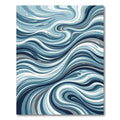 Abstract Flowing Ocean Swirl Blue Rug