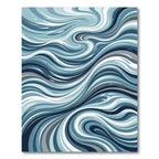 Abstract Flowing Ocean Swirl Blue Rug