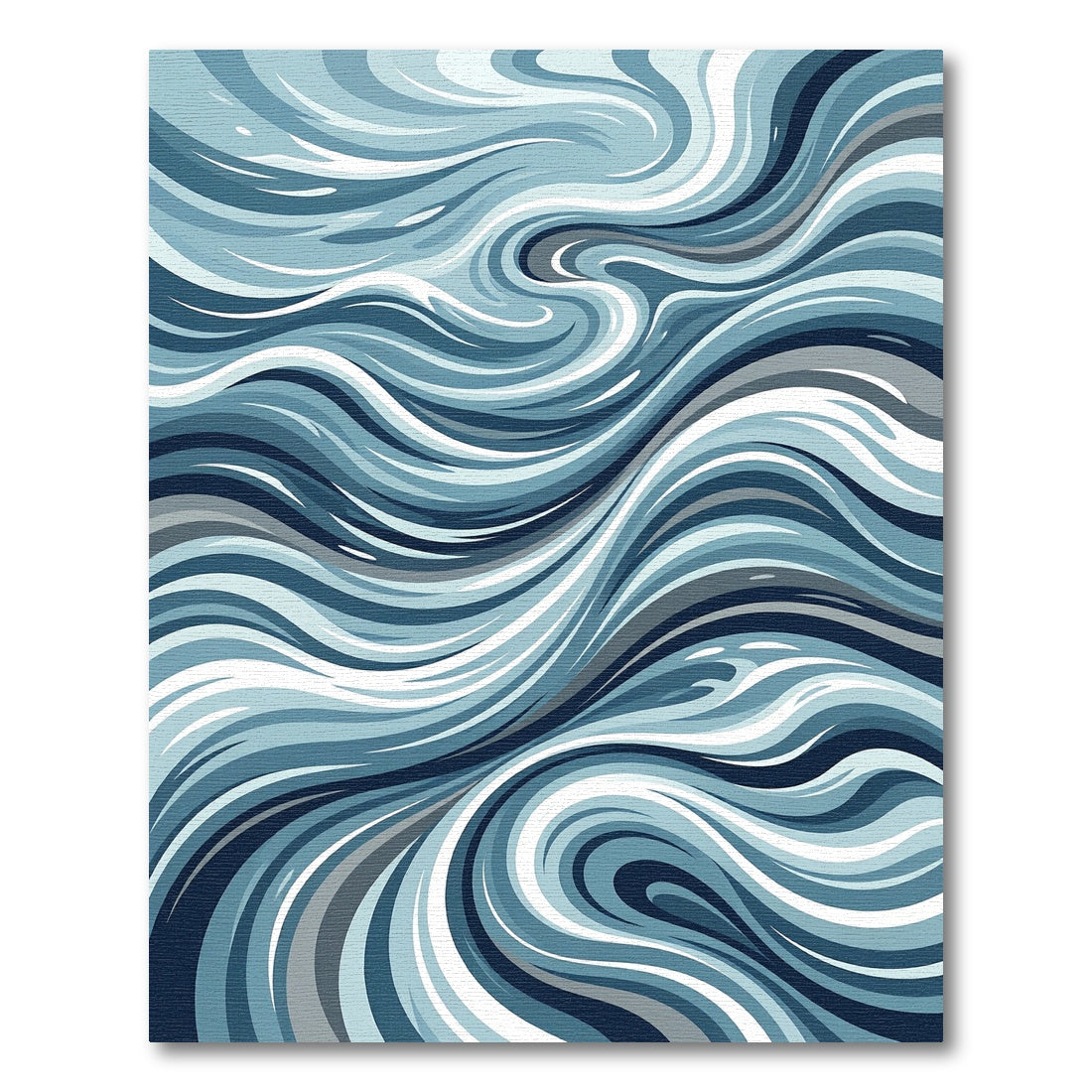 Abstract Flowing Ocean Swirl Blue Rug