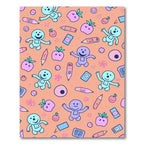 Playful Figures Apples Pencils Composition Rug