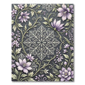 Elegant Lavender Floral Lace Medallion Rug